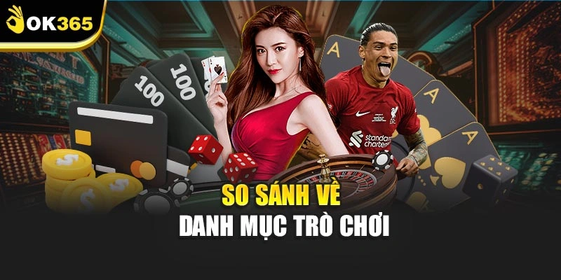 So sánh về danh mục trò chơi